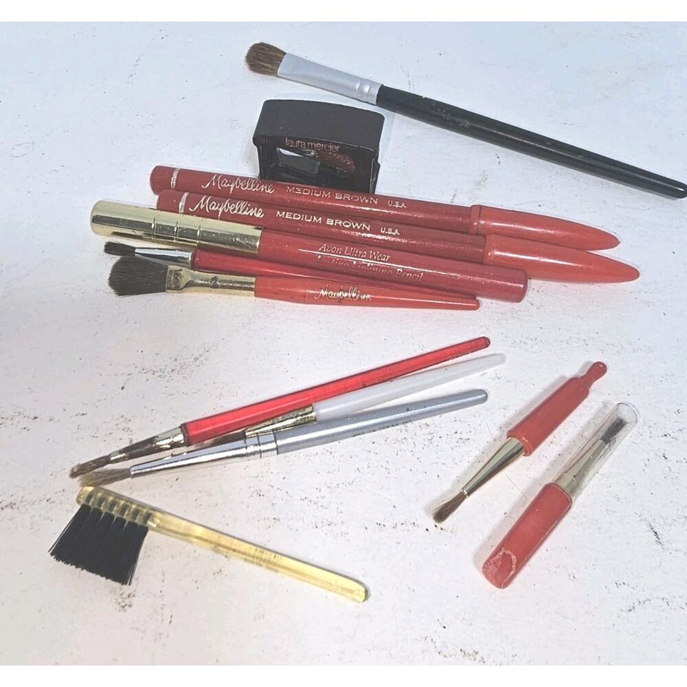 NEW 1960s MAYBELLINE AVON Brow & Lip Liner Pencils Vintage Maybellin Applicators